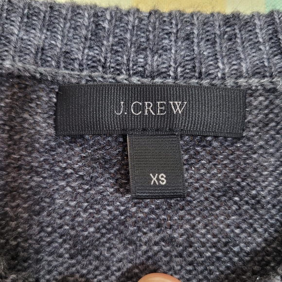 J. CREW wool mohair sweater abstract geometric Aztec Grey red and pink - Picture 6 of 8